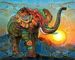 Figured'Art Abstraktní slon 40 x 50 cm
