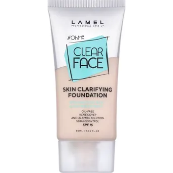 Přípravek na tvář LAMEL OhMy Clear Face vysoce krycí make-up pro problematickou a mastnou pokožku odstín 402 40 ml