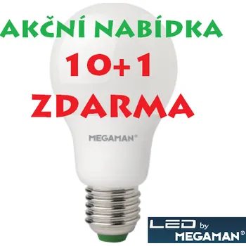Žárovka LED žárovka 8,6W (60W) E27 MEGAMAN, teplá bílá, LG7108.6 akční balení 10+1 ks