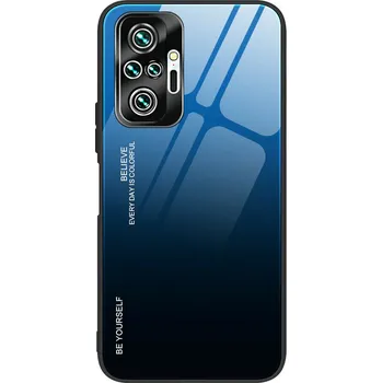 Pouzdro na mobilní telefon Obal Na Xiaomi Redmi Note 10 Pro - Skleněný Barva: Modrá-Černá
