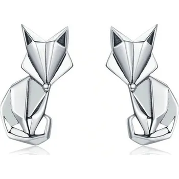 Náušnice Přívěskynakrk.cz Stříbrné náušnice LIŠKA ORIGAMI