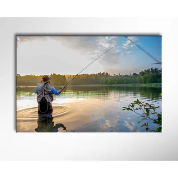Obraz Malvis ® Obraz Rybář ve vodě ROZMĚR (šířka x výška): jednodílný obdélník 60x40 cm