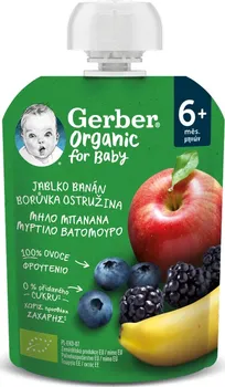 Gerber Organic for Baby BIO kapsička 90 g jablko/banán/borůvka/ostružina
