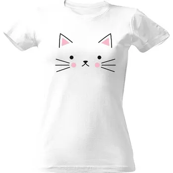 Dámské tričko Tričko s potiskem Roztomilý kočičí obličej dámské