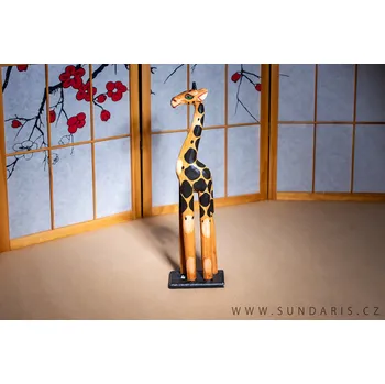 Dřevěná Soška Žirafa 50 cm