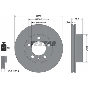 Brzdový kotouč Brzdový kotouč TEXTAR 92228603