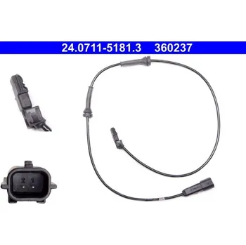 Přislušenství brzdového systému Snímač, počet otáček kol ATE 24.0711-5181.3