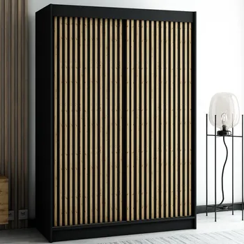 Šatní skříň Lamelo 1 - 150 cm černá/artisan