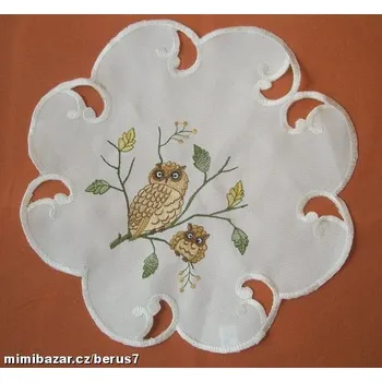 ubrus UBRUS vyšívaný prům. 29cm Sovička