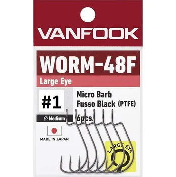 Rybářský háček Offsetové háčky Vanfook Worm 48 BIG EYE Velikost háčků: 4