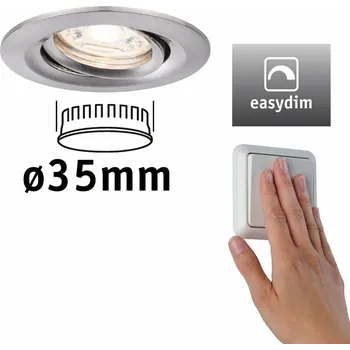 Svítidlo PAULMANN LED vestavné svítidlo Nova mini Plus EasyDim výklopné 1x4,2W 2700K kov kartáčovaný 230V 929.72