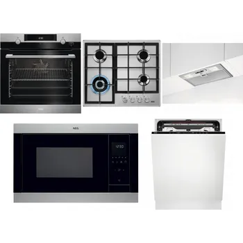 Set domácích spotřebičů AEG Mastery SteamBake BCK455350M + AEG Mastery StepPower HGB64420SM + AEG DGB3523S + AEG Mastery MSB2547D-M + AEG FSE74707P