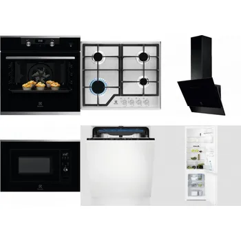 Set domácích spotřebičů ELECTROLUX KODEH70X + ELECTROLUX KGS6426SX + ELECTROLUX LFV616K + ELECTROLUX LMS2203EMX + ELECTROLUX EES48200L + ELECTROLUX LNT3LF18S