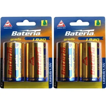 Článková baterie Bezdoteku Baterie BATERIA Slaný alkalická LR20 (4ks)