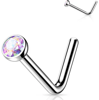 Piercing Šperky4U Zahnutý piercing do nosu - titan - TIT1027AB