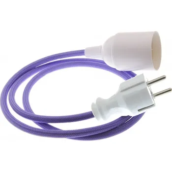 Příslušenství pro svítidlo Textilní kabel 2x0,75mm2 Fialová Parmská FP46 s objímkou a vidlicí
