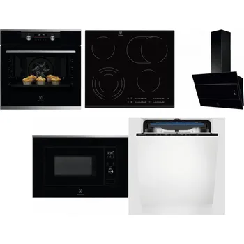 Set domácích spotřebičů ELECTROLUX KODDP77X + ELECTROLUX EHF6547FXK + ELECTROLUX LFV316K + ELECTROLUX LMS2203EMX + ELECTROLUX EES48200L