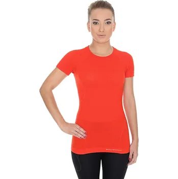 Dámské tričko BRUBECK Active Wool KR Woman L červenooranžová