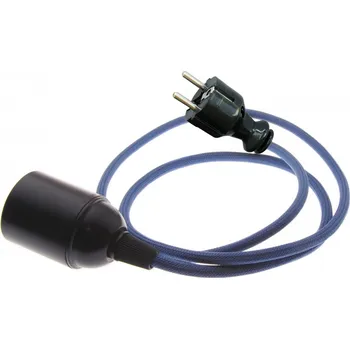 Příslušenství pro svítidlo Textilní kabel 2x0,75mm2 Modrá Saská MS44 s objímkou a vidlicí