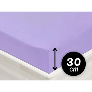 Prostěradlo Jersey napínací prostěradlo na vysokou matraci JR-012 Levandulové 100 x 200 - výška 30 cm