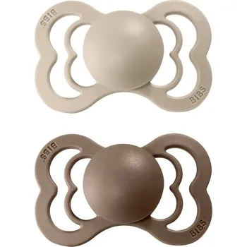 dudlíky Bibs Supreme dudlíky z kaučuku 2 ks - Vanilla / Dark Oak Velikost 2 (6 - 18 měsíců)