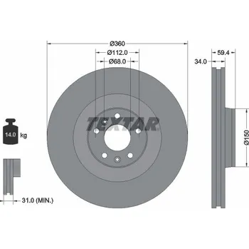 Brzdový kotouč Brzdový kotouč TEXTAR 92122203