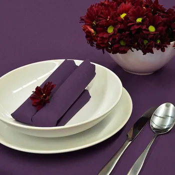 ubrus Nešpinivý / teflonový látkový ubrus UNI 0365 TMAVĚ FIALOVÁ, průměr 120cm (kruh)