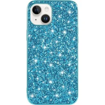 Pouzdro na mobilní telefon Ochranný kryt s flitry pro iPhone 14 - modrý