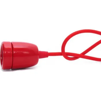 Objímka na žárovku Objímka E27 porcelánová barevná s textilním kabelem dle výběru