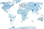 Kopko Mapa světa samolepka na zeď 120 x…