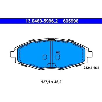 Brzdová destička Sada brzdových destiček, kotoučová brzda ATE 13.0460-5996.2