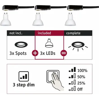 Žárovka PAULMANN Vestavné svítidlo Choose LED-Modul GU10 3-krokové-stmívatelné 3x6,5W 2.700 287.85