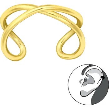 Náušnice Pozlacená záušnice CROSS hladká Ag 925/1000