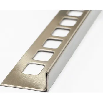 Stavební profil Spádová lišta do sprchy Havos 10mm / 1,2m Levá, kartáčovaná nerez chemická (Podlahový Spádový profil Nerez Chem. kartáč. levá 10/ 1,2m )