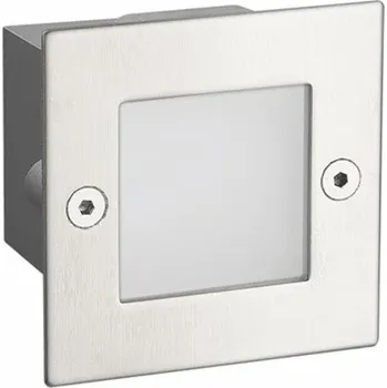 Venkovní osvětlení ACA Lighting LED zapuštěné venkovní orientační svítidlo 70X70 stříbrná 2W 6000K 100Lm 230V IP54 RA80 PAS260NMS