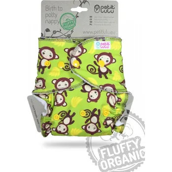 Plenkové kalhoty Petit Lulu noční kalhotková plena Fluffy organic na PAT - Monkey business