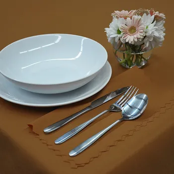 ubrus Nešpinivý / teflonový látkový ubrus UNI 0362 HOŘČICOVÁ, průměr 120cm (kruh)