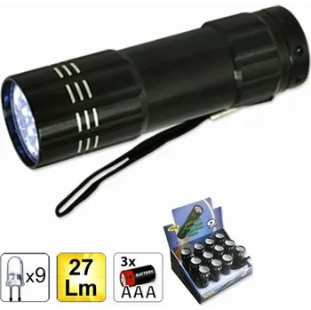 Osvětlení pro motocykl JBM Mini baterka LED 9 diod 27 lumen,svítilna 9cm,JBM