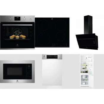 Set domácích spotřebičů ELECTROLUX KODGH70TX + ELECTROLUX LIR60430 + ELECTROLUX LFV316K + ELECTROLUX EMS4253TEX + ELECTROLUX EEM43300IX + ELECTROLUX LNT3LF18S