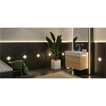 Venkovní osvětlení PAULMANN LumiTiles LED dlaždice čtvercová IP44 100x10mm 12V 0,8W stmívatelné 2700K bílá umělá hmota/hliník