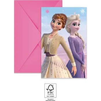 Hračka pro nejmenší Procos Pozvánky a obálky Ledové Království 2, 6 ks