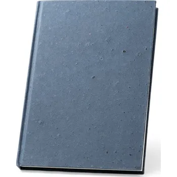 Zápisník COFFEEPAD RIGID. Poznámkový blok A5 s pevným krytem vyrobený z odpadu z kávových slupek (65%) - Modrá