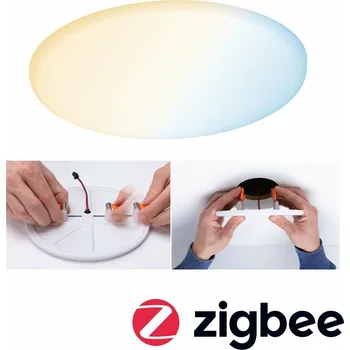PAULMANN Smart Home Zigbee LED vestavné svítidlo Veluna VariFit měnitelná bílá 185mm IP44 15W 953.86