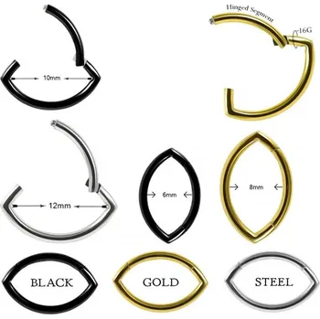 Piercing Piercingate Piercing segment PKR00136 - Barva/Motiv: Stříbrná, Průměr kroužku: 8 mm, Průměr tyčky: 1,2 mm