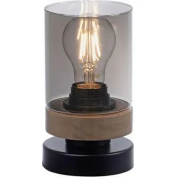 Lampička LEUCHTEN DIREKT is JUST LIGHT Stolní lampa, kouřové sklo, dřevo, E27