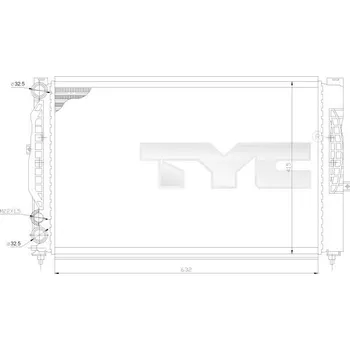 Chladič motoru Chladič, chlazení motoru TYC 702-0011