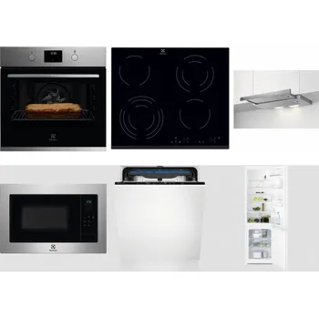 Set domácích spotřebičů ELECTROLUX KOFGH70TX + ELECTROLUX EHF6343FOK + ELECTROLUX LFP326S + ELECTROLUX EMS4253TEX + ELECTROLUX EES48200L + ELECTROLUX LNT3LF18S