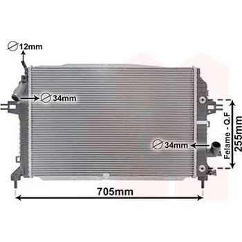 Chladič motoru Chladič, chlazení motoru VAN WEZEL 37002460
