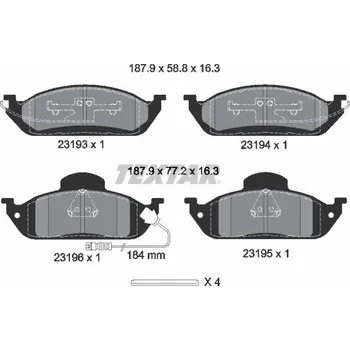 Brzdová destička Sada brzdových destiček, kotoučová brzda TEXTAR 2319303