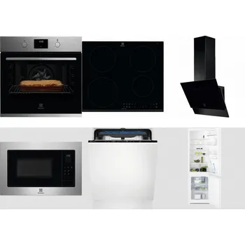 Set domácích spotřebičů ELECTROLUX KOFGH70TX + ELECTROLUX LIR60430 + ELECTROLUX LFV616K + ELECTROLUX EMS4253TEX + ELECTROLUX EES48200L + ELECTROLUX LNT3LF18S